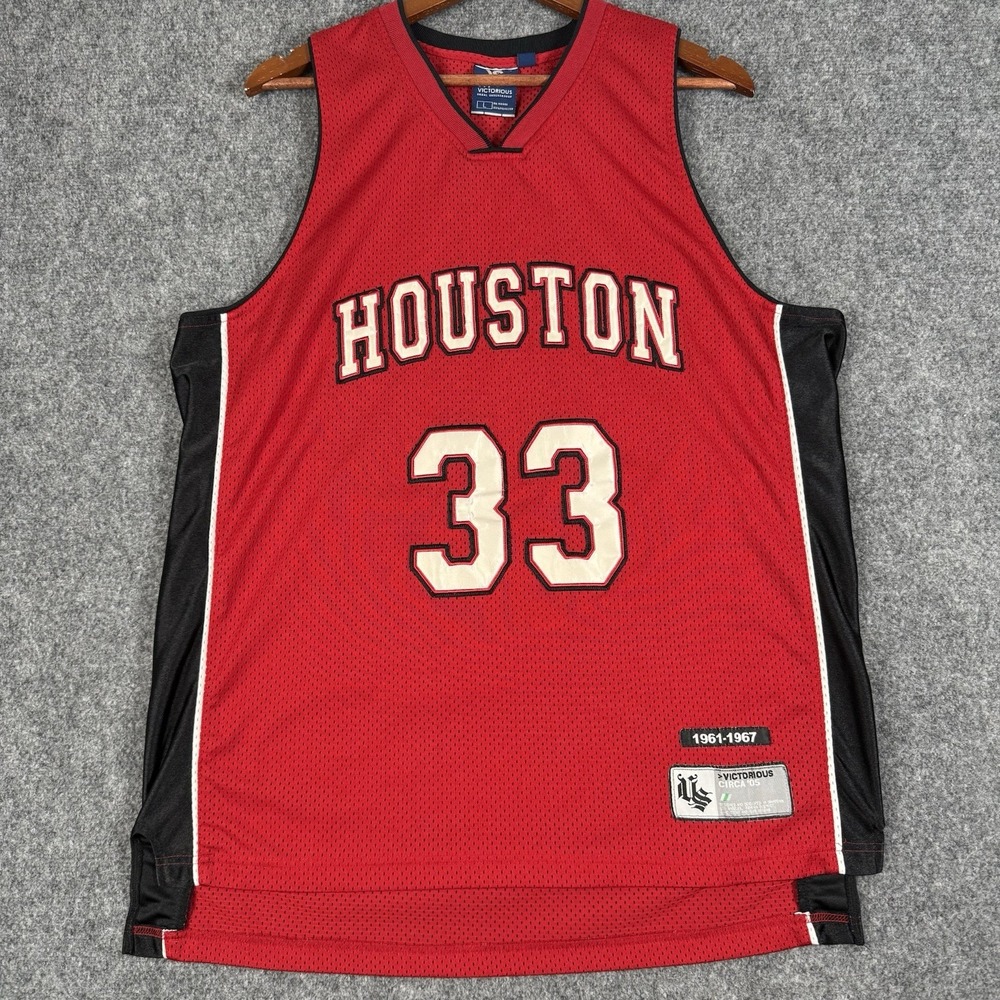 🏀 Victorious Urban Underground Houston Jersey L Red Black Street Champion 33